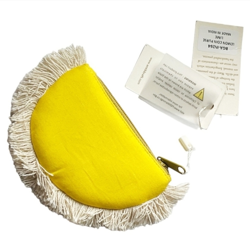 💛▪️Antik Kraft ▪️NWT Beaded Beautiful  Lemon Coin Pouch - Picture 3 of 4